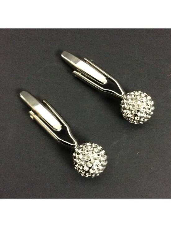Unbranded Other - Mens Cuff Links Pair Textured Silver Chrome Sphere Golf Disco Ball Dress Formal